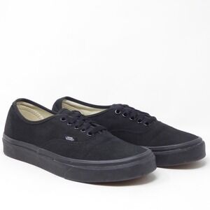 Vans Womens Authentic Sneakers Blackout Triple Black Canvas Low Top Shoes Size 9